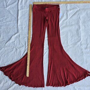 RARE Melodia Designs Vintage RUST SLINKY Flare Dance Pants Size Small Tall EUC